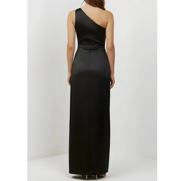 chinese dress ladies Draped Satin One Shoulder Slit Gown by Ladivine CD327 – ABC Fashion main image 0